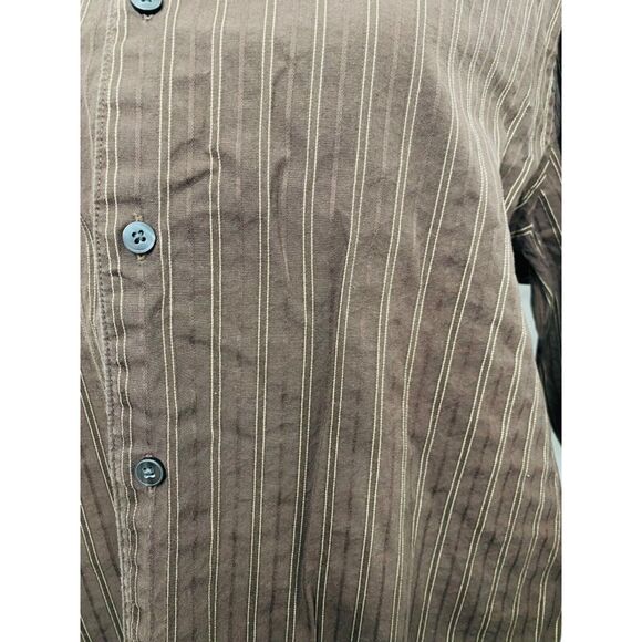 Axist Men’s Shirt Brown Striped Button-Down Long Sleeve Modern Fit Size XL - Picture 6 of 8